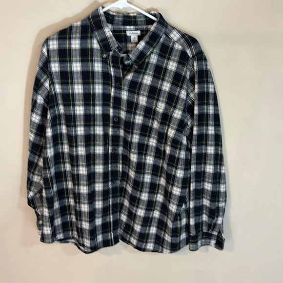 L L Bean Plaid Flannel Button Down Shirt Plus Size 1X - Picture 1 of 11